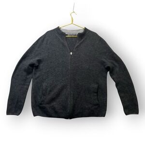 Merinomink New Zealand Possum Merino Silk Zip Cardigan Sweater Mens L